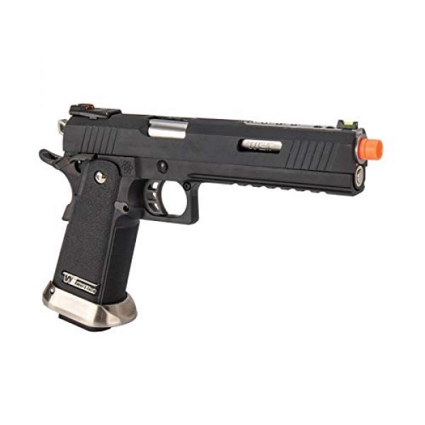 Lancer Tactical Airsoft Pistol 4 Lancer Tactical WE-Tech Hi-Capa 6" IREX Competition Full Auto Gas Blowback Airsoft Pistol Black Silver Barrel