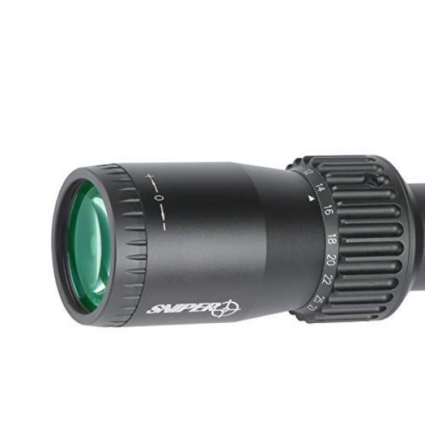 Sniper Rifle Scope 4 Sniper ZT 5-27x50 FFP Scope Side Parallax Adjustment Glass Etched Reticle Red Green Illuminated with Scope Mount