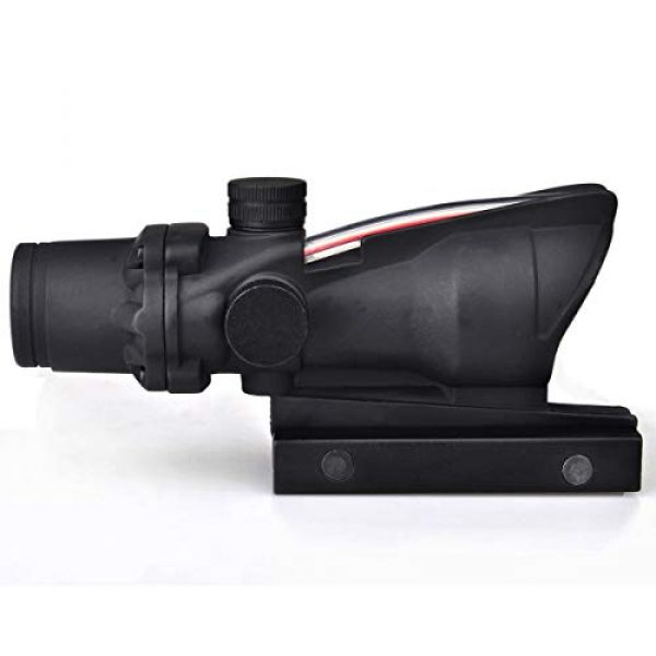 DCJWCUAK Rifle Scope 6 DCJWCUAK ACOG Chevron Reticle Red Fiber 4x32 Magnification Rifle Scope