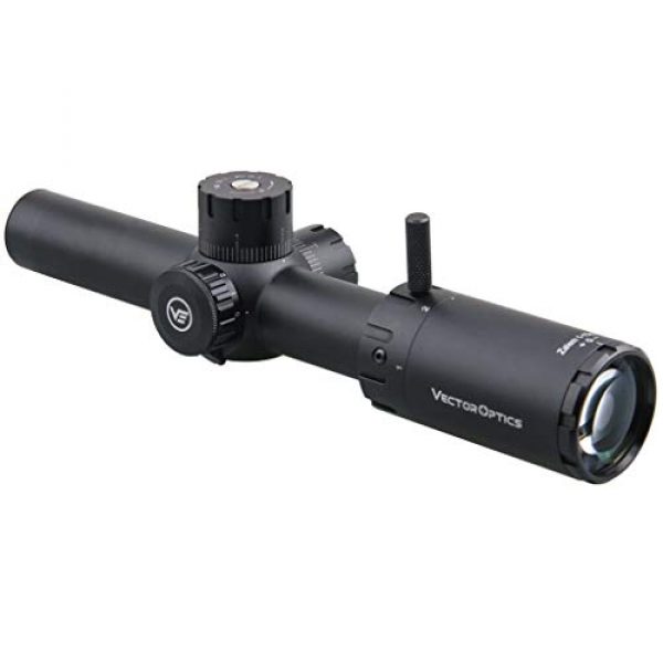 Vector Optics Rifle Scope 5 Vector Optics Zalem 1-10x24 Second Focal Plane (SFP) Riflescope with Red Illuminated Reticle, 30mm Tube, 1/10 MIL Adjustment, Turret Lock System, Zero Reset Feature, Free Mount Rings, Lens Caps