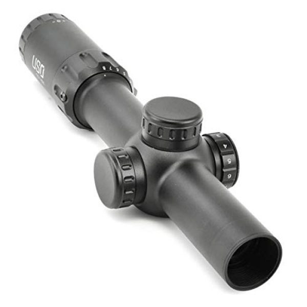 U.S. Optics Rifle Scope 2 US Optics 1-8x24mm; 30 mm Tube; Digital Red Riflescope TS-8X-JNG-MIL-USO