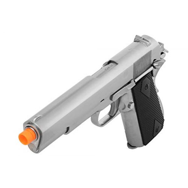 Lancer Tactical Airsoft Pistol 3 Lancer Tactical WE 1911 MEU Airsoft Gas Blowback Pistol with Classic Grips Silver 330 FPS