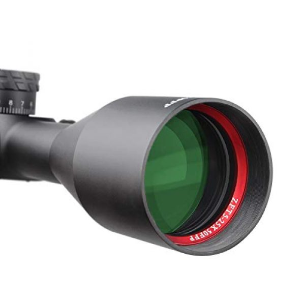 Sniper Rifle Scope 7 Sniper ZT 5-25x50 FFP First Focal Plane (FFP) Scope with Red/Green Illuminated Reticle
