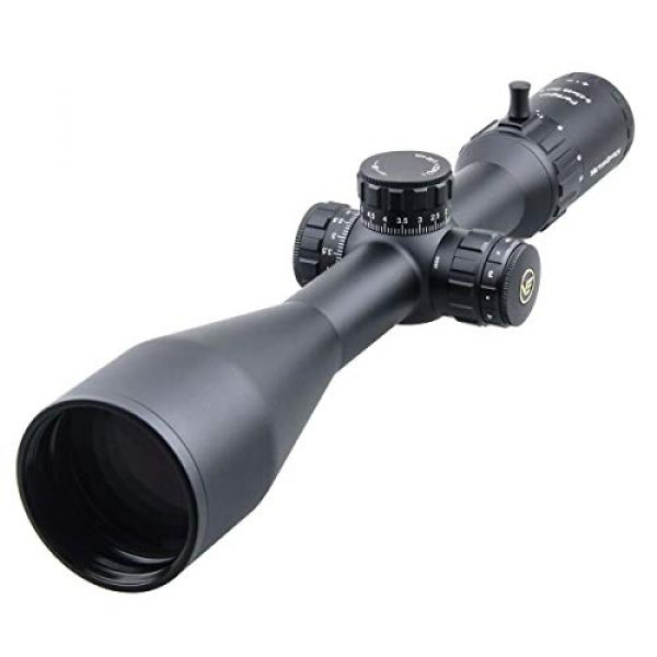 Vector Optics Rifle Scope 5 Vector Optics 5-25x56mm Second Focal Plane (SFP) Genii 1/10 MIL Tactical Riflescope with Red Illuminated Reticle, 30mm Mount Rings, Lens Cover, 3 Inch Sunshade (Matte Black)