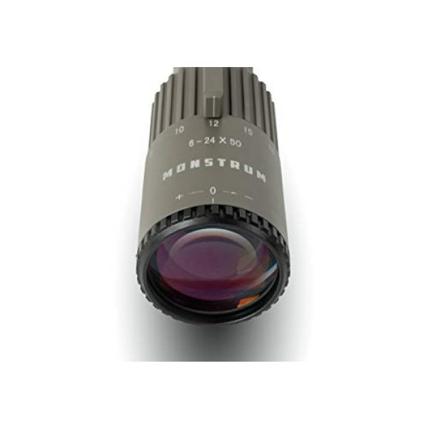 Monstrum Rifle Scope 6 Monstrum Alpha Series 6-24x50 First Focal Plane FFP Rifle Scope with Parallax Adjustment | ME308 Extended Offset Scope Mount | Flat Dark Earth | Bundle