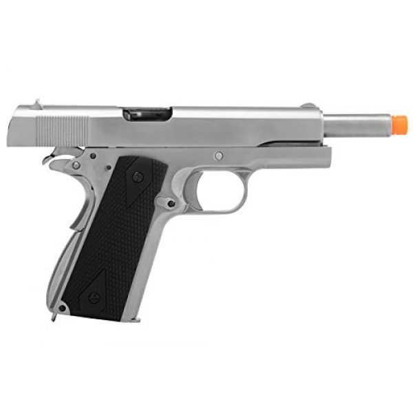 Lancer Tactical Airsoft Pistol 6 Lancer Tactical WE 1911 MEU Airsoft Gas Blowback Pistol with Classic Grips Silver 330 FPS