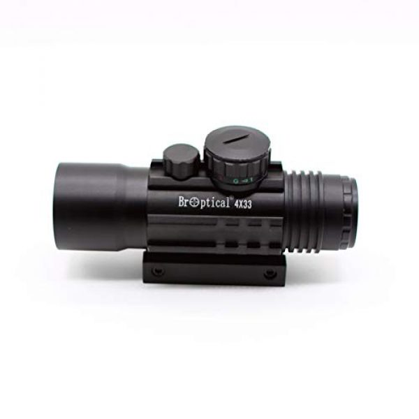 KTAIS Rifle Scope 5 KTAIS 4x33 Acog Riflescope 20mm Dovetail Reflex Optics Scope Tactical Sight for Hunting Gun Rifle Airsoft Sniper Magnifier (Color : 4X33Heighten Base)