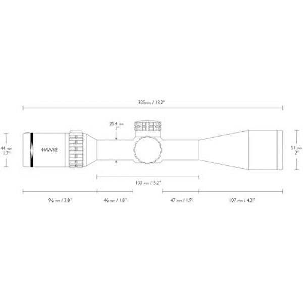 Hawke Rifle Scope 3 Hawke Frontier IR 1-6x24 Riflescope 30mm