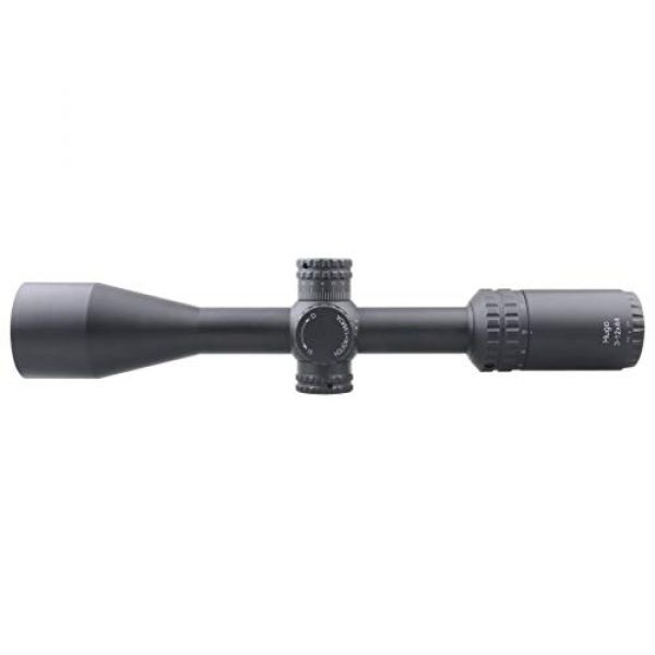 Vector Optics Rifle Scope 6 Vector Optics Hugo 3-12x44 Second Focal Plane (SFP) Riflescope, 25.4mm Tube, 1/4 MOA Per Click Adjustment, Turret Lock System, Free Mount Rings, Lens Caps, 3 Inches Sunshade
