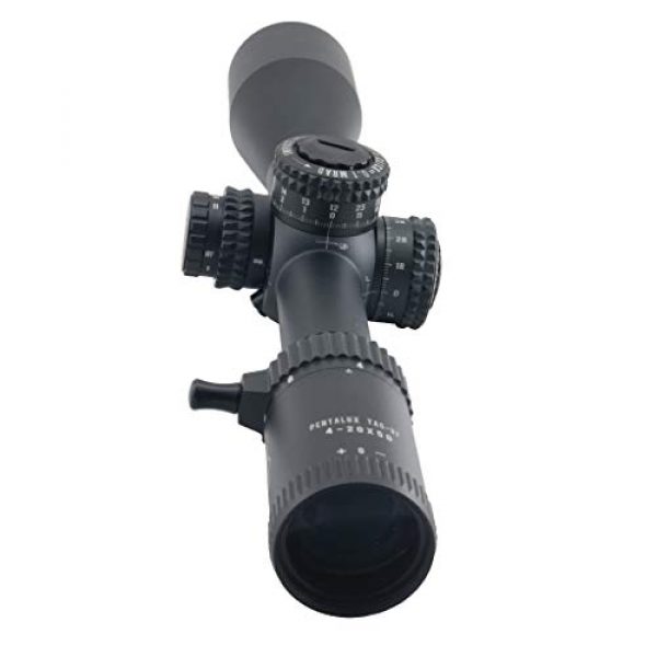 Hi-Lux Optics Rifle Scope 6 Hi-Lux Optics TAC-VF420X50 PentaLux 4-20 x 50 30mm Tube First Focal Plane Rifle Scope with Green Illuminated CW1-FFP Reticle, Black