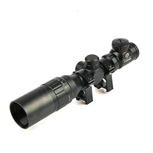 Beileshi Rifle Scope 2 Beileshi 2-6x32 Rifle Scope Red/Green Illuminated Range Finder Reticle and Parallax Adjustment with Sunshade Tube