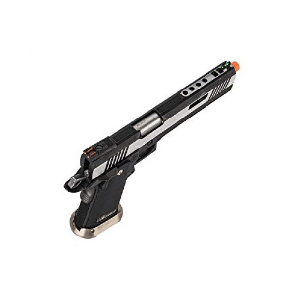 Lancer Tactical Airsoft Pistol 3 Lancer Tactical WE-Tech Hi-Capa 6" IREX Competition Full Auto Gas Blowback Airsoft Pistol Black Silver