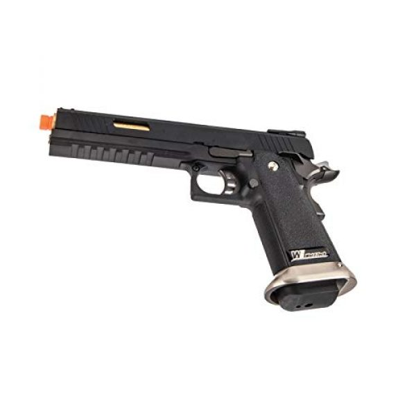 Lancer Tactical Airsoft Pistol 6 Lancer Tactical WE-Tech Hi-Capa 6" IREX Competition Full Auto Gas Blowback Airsoft Pistol Black Gold Barrel