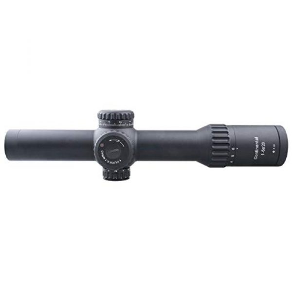 Vector Optics Rifle Scope 6 Vector Optics Continental 1-6x28 First Focal Plane (FFP) Riflescope with Red Illuminated Reticle, 34mm Tube, 1/10 MIL Per Click Adjustment, Zero-Stop and Turret Lock System, True 6X Zoom Factor