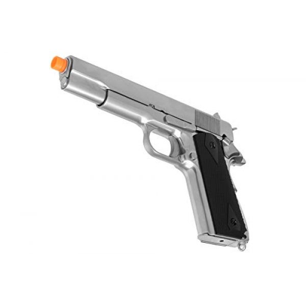 Lancer Tactical Airsoft Pistol 4 Lancer Tactical WE 1911 MEU Airsoft Gas Blowback Pistol with Classic Grips Silver 330 FPS