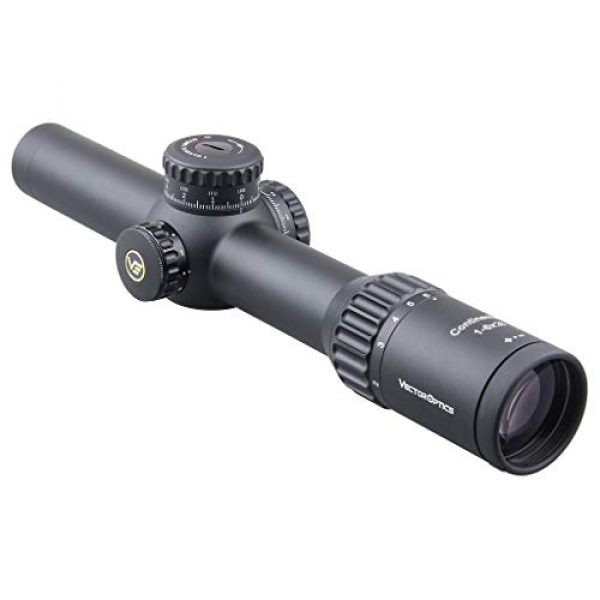 Vector Optics Rifle Scope 4 Vector Optics Continental 1-6x28 First Focal Plane (FFP) Riflescope with Red Illuminated Reticle, 34mm Tube, 1/10 MIL Per Click Adjustment, Zero-Stop and Turret Lock System, True 6X Zoom Factor