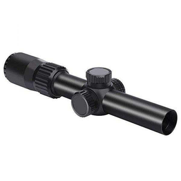 Feyachi Rifle Scope 1 Feyachi Tactical Optics Falcon 1-4x24 Rifle Scope Red Illuminated Starburst Reticle Riflescopes for Hunting Shooting, 30mm (1.2") Tube Matte Black