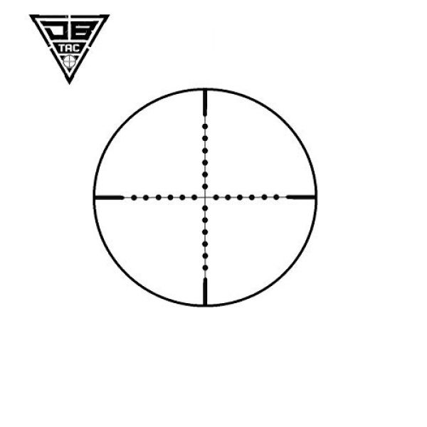 DB TAC INC Rifle Scope 4 DB TAC Blue Anodize Finished 4X32 Compact Mil-Dot Scope with Rings Weaver/Picatinny Mount
