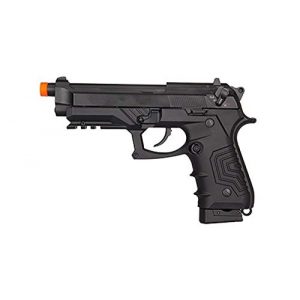 HFC Airsoft Pistol 1 HFC HG-173 M92 CO2 Blowback Airsoft 1911 Tactical Pistol Full/Semi Automatic Black with Gun Case