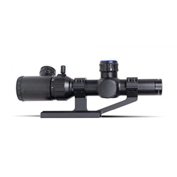 Monstrum Rifle Scope 1 Monstrum 1-3x20 Rifle Scope with Rangefinder Reticle | ZR255 H-Series Offset Scope Mount | Bundle