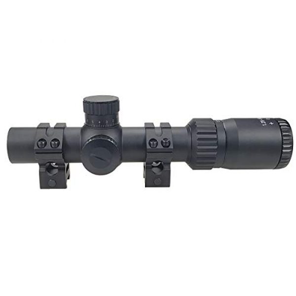 Persei Rifle Scope 4 Persei 1.25-5x20 Rifle Scope with Red Illuminated Glass Reticle 30mm Tube and Medium Profile Scope Rings
