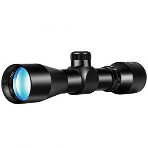 Skyvady Rifle Scope 1 Skyvady 4x32 Short Rifle Scope,Hunting Crossbow Scope,Five-line Ranging Crosshair,Matte Black,1inch(with 20mm Rings)