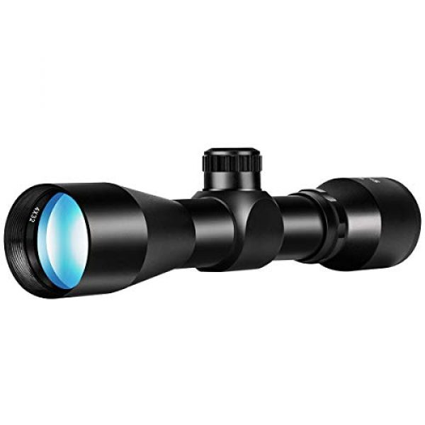 Skyvady Rifle Scope 1 Skyvady 4x32 Short Rifle Scope,Hunting Crossbow Scope,Five-line Ranging Crosshair,Matte Black,1inch(with 20mm Rings)