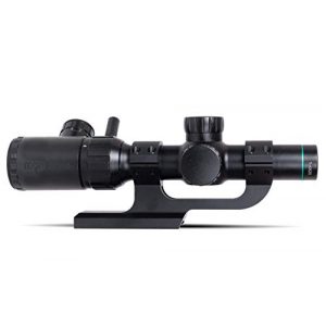 Monstrum Rifle Scope 1 Monstrum 1-4x20 Rifle Scope with Rangefinder Reticle | ZR250 H-Series Offset Scope Mount | Bundle