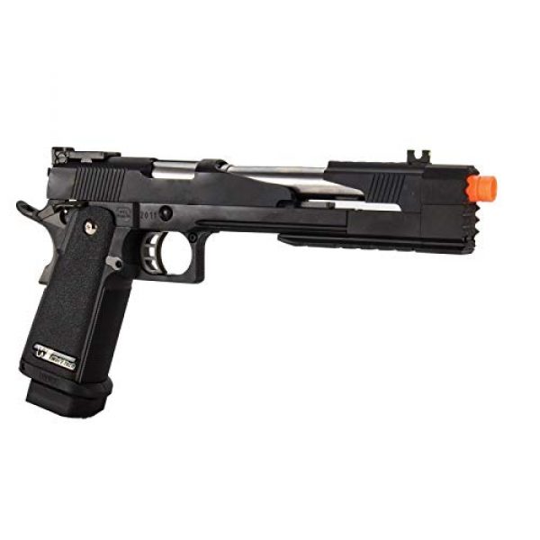 Lancer Tactical Airsoft Pistol 4 Lancer Tactical WE-Tech Hi-Capa 7.0"Dragon Long Slide Full Auto Gas Blowback Airsoft Pistol with Standard Grip Black