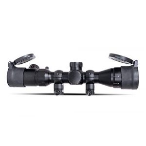 Monstrum Rifle Scope 1 Monstrum 3-9x32 AO Rifle Scope with Illuminated Range Finder Reticle and Parallax Adjustment | Monstrum Flip Up Scope Cover Set | Bundle