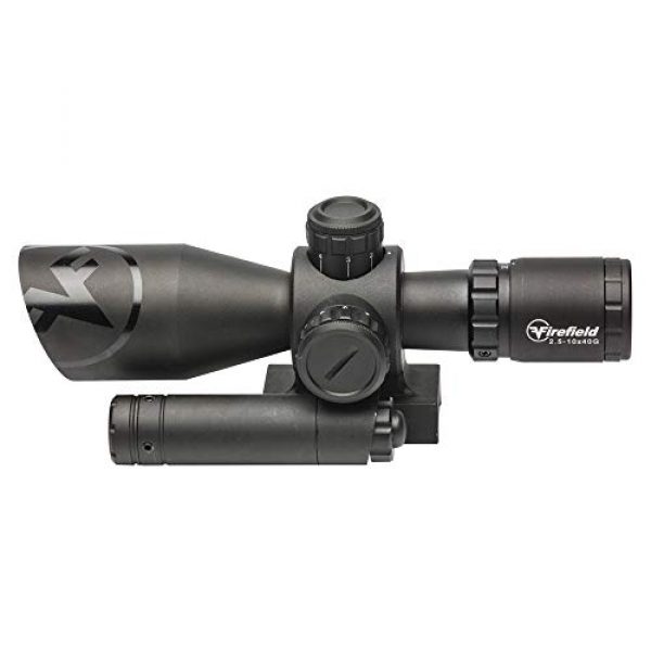 Firefield Rifle Scope 2 Firefield Barrage Waterproof Riflescope with Green Laser Multi-Coated Scratch Resistant/Anti-Reflective Glass and Illuminated red and Green Mil-Dot Reticle