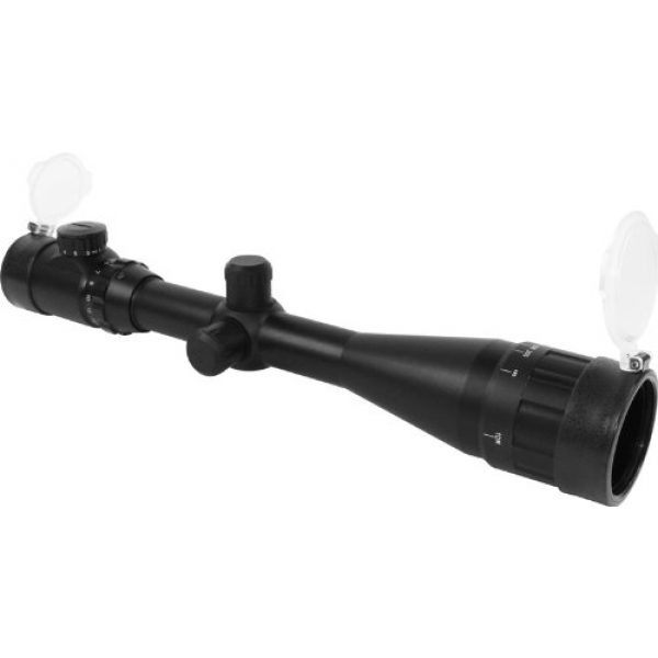 Aim Sports Rifle Scope 1 Aim Sports 4-16X50 A.O.E. Dull Ill. Rifle Scope/Rangefinder/Rings, Green Lens (Black, Medium)
