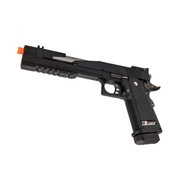 Lancer Tactical Airsoft Pistol 5 Lancer Tactical WE-Tech Hi-Capa 7.0"Dragon Long Slide Full Auto Gas Blowback Airsoft Pistol with Standard Grip Black