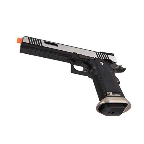 Lancer Tactical Airsoft Pistol 6 Lancer Tactical WE-Tech Hi-Capa 6" IREX Competition Full Auto Gas Blowback Airsoft Pistol Black Silver