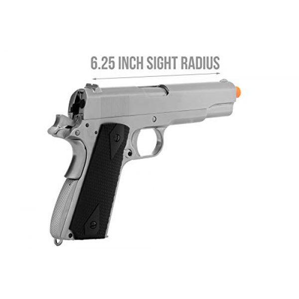 Lancer Tactical Airsoft Pistol 5 Lancer Tactical WE 1911 MEU Airsoft Gas Blowback Pistol with Classic Grips Silver 330 FPS