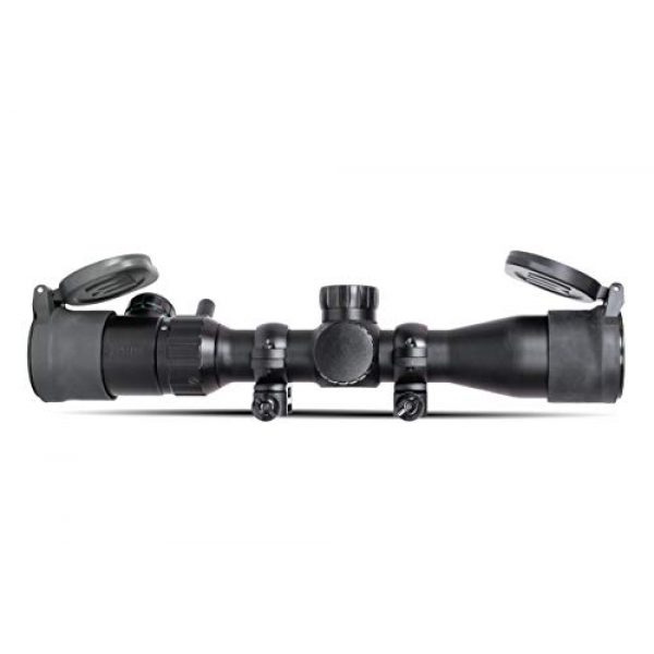 Monstrum Rifle Scope 1 Monstrum 3-9x32 Rifle Scope with Rangefinder Reticle | Monstrum Flip Up Lens Cover Set | Bundle
