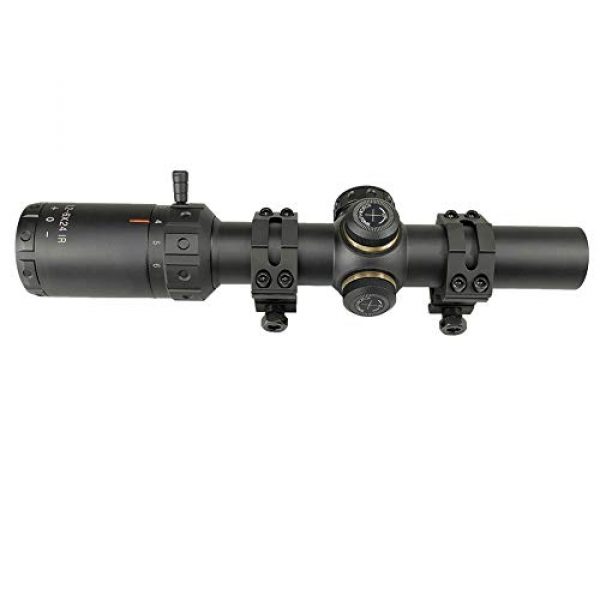 Persei Rifle Scope 3 Persei 1.2-6x24 Rifle Scope with Red Illuminated Glass Reticle 30mm Tube and Medium Profile Scope Rings