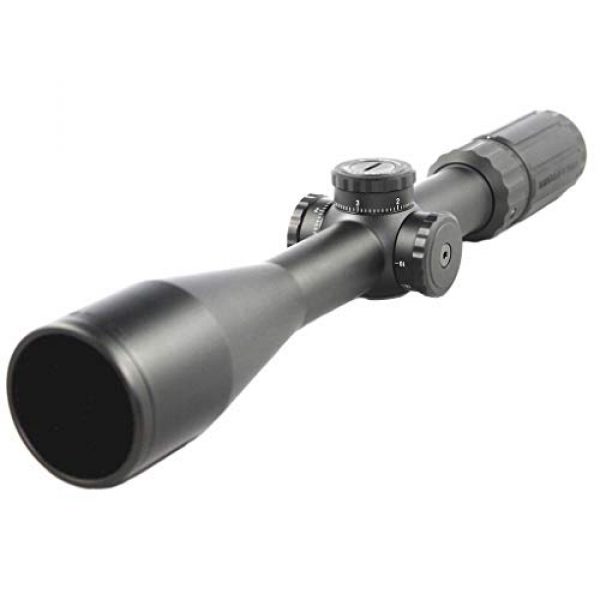 Vector Optics Rifle Scope 1 Vector Optics Marksman 6-25x50mm Second Focal Plane (SFP) 1/10 MIL Hunting Riflescope with MP Reticle, 30mm One Piece Mount, Lens Covers and Honeycomb Sunshade