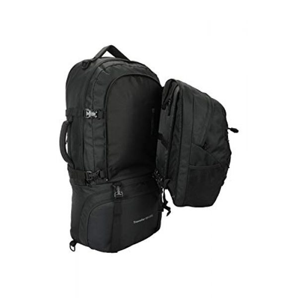 Mountain Warehouse Tactical Backpack 6 Mountain Warehouse Traveller 60 + 20L Travel Backpack - for Camping, Outdoor Rucksack with Detachable Daypack