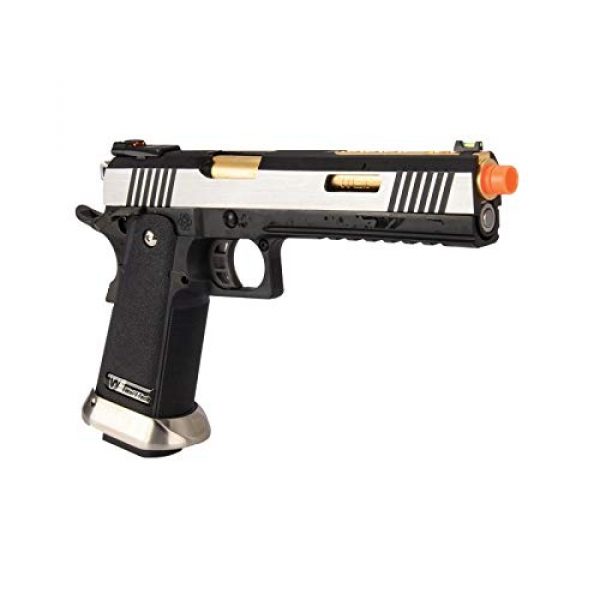 Lancer Tactical Airsoft Pistol 4 Lancer Tactical WE-Tech Hi-Capa 6" IREX Competition Full Auto Gas Blowback Airsoft Pistol Black Silver Gold Barrel