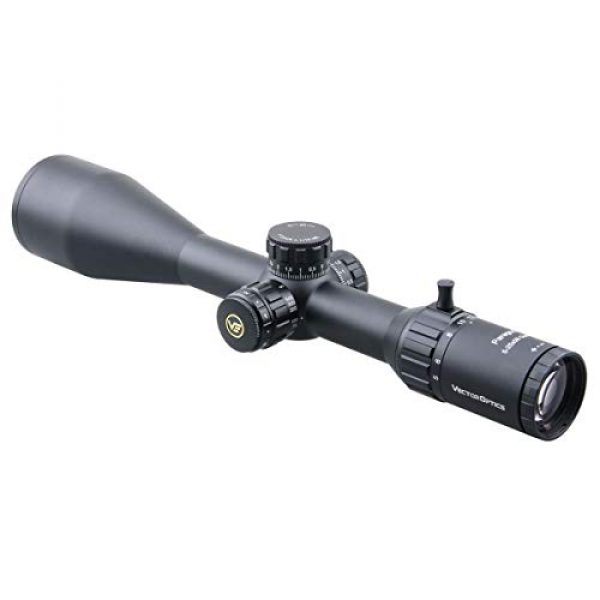 Vector Optics Rifle Scope 2 Vector Optics 5-25x56mm Second Focal Plane (SFP) Genii 1/10 MIL Tactical Riflescope with Red Illuminated Reticle, 30mm Mount Rings, Lens Cover, 3 Inch Sunshade (Matte Black)