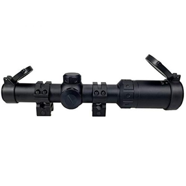 Persei Rifle Scope 5 Persei 1.2-6x24 Rifle Scope with Red Illuminated Glass Reticle 30mm Tube and Medium Profile Scope Rings