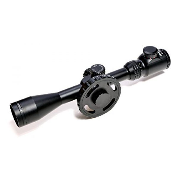 Hammers Rifle Scope 1 Hammers 1inch Tube 4-16x40 Side Focus 1st First Focal Plane FFP Range Finding Jumbo Wheel Side Focus Rifle Scope with Green Red Illuminated Range Etched Glass Reticle