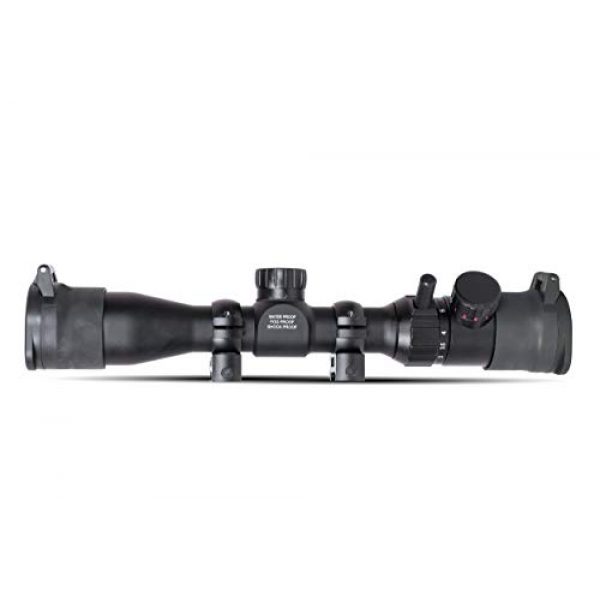 Monstrum Rifle Scope 2 Monstrum 3-9x32 Rifle Scope with Rangefinder Reticle | Monstrum Flip Up Lens Cover Set | Bundle