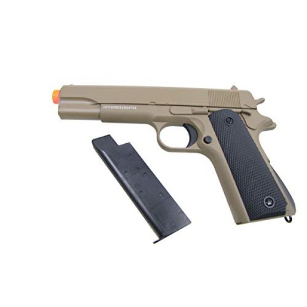 GE / JG Airsoft Pistol 4 GE / JG Full Metal 1911 Spring Powered Airsoft Pistol with Portable Airsoft BB Trap Target Tent Package (Tan)