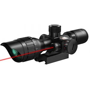 MidTen Rifle Scope 1 MidTen Rifle Scope 2.5-10X Dual Illuminated Mil-dot Gun Scopes with Red Laser & 20mm Mounts
