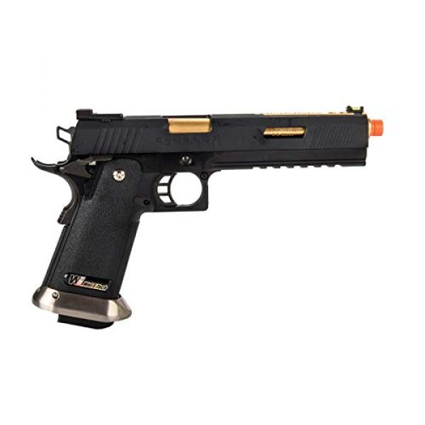 Lancer Tactical Airsoft Pistol 2 Lancer Tactical WE-Tech Hi-Capa 6" IREX Full Auto Competition Airsoft Pistol Black Gold Barrel with Markings