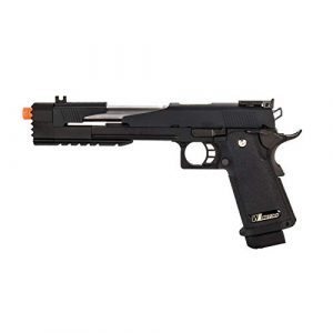 Lancer Tactical Airsoft Pistol 1 Lancer Tactical WE-Tech Hi-Capa 7.0"Dragon Long Slide Full Auto Gas Blowback Airsoft Pistol with Standard Grip Black