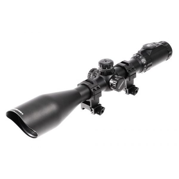 Accu-Shot Rifle Scope 1 UTG 4-16X56 30mm Scope, AO, 36-color Glass Mil-dot, w/ Rings