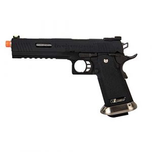Lancer Tactical Airsoft Pistol 1 Lancer Tactical WE-Tech Hi-Capa 6" IREX Full Auto Competition GBB Airsoft Pistol Black with Markings